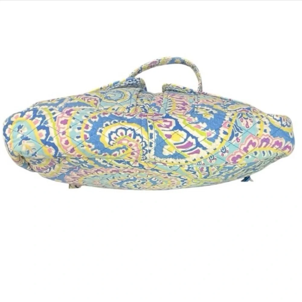 Vera Bradley Retired Capri Blue Large Quilted Paisley Shoulder Tote Bag - Picture 6 of 12